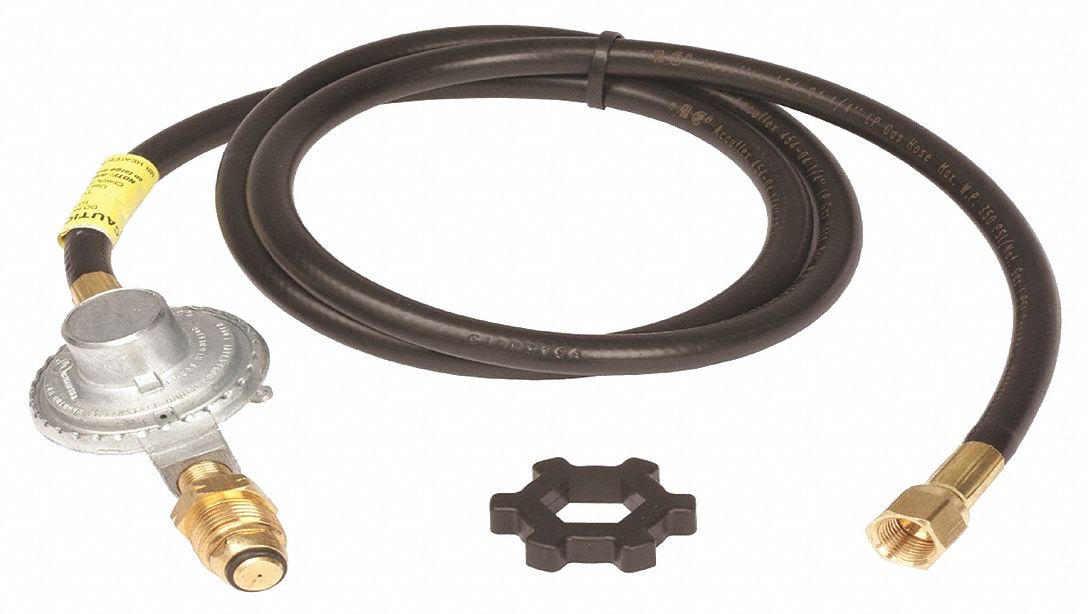 MR. HEATER, Portable Gas Heaters, 5 ft Hose Lg, Portable Gas Heater Hose and Regulator Assembly