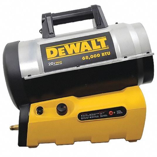 DEWALT Portable Gas Torpedo Heater 68 000 BtuH Heating Capacity Output 1 700 sq ft Heating Area