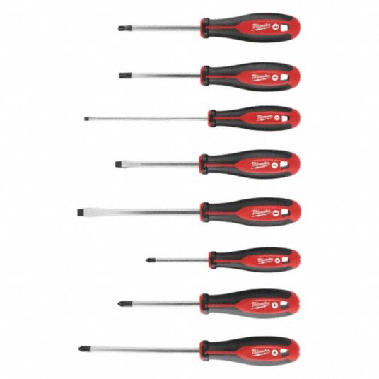 MILWAUKEE, Screwdriver Set w/ECX Bit,8 pcs. 197V6348222708 Grainger
