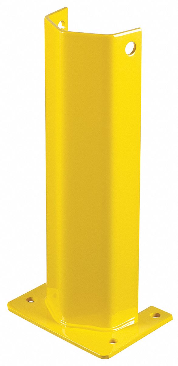 STEEL KING Pallet Rack Guard BoltOn, Floor/Upright, 8 in x 6 in x 18 in, Steel, Yellow