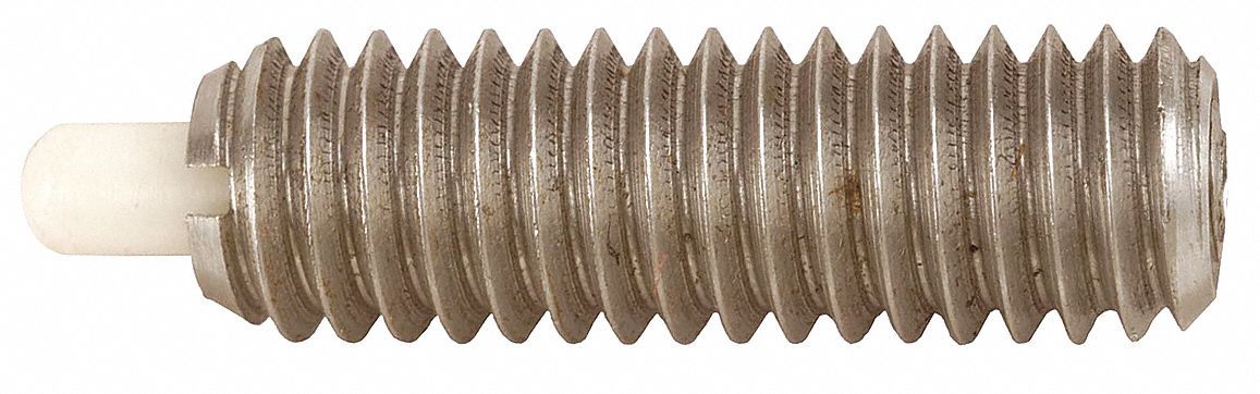 Spring Plunger: Hex, Steel Body w/ Delrin Plunger, #10-32, 1.3 lbf to 2.7 lbf Nose Force, 5 PK