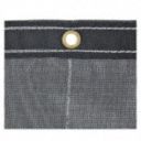 10 mil PVC Coated Polyester UV Resistant Mesh Tarp, Black, 7 x 15 ft Finished Size
