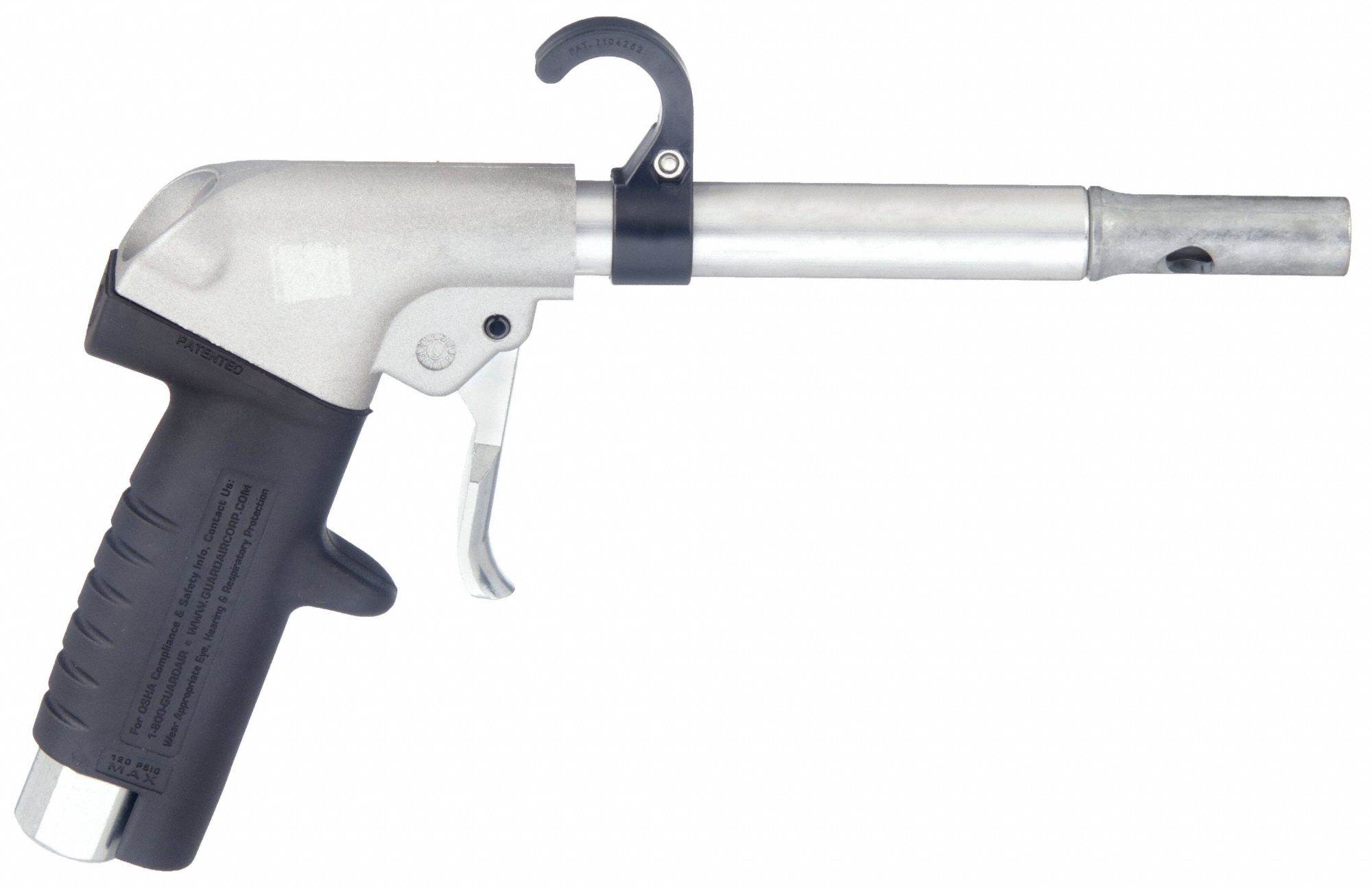 Air Gun: Pistol-Grip Grip, Aluminum, 1/4 in Female NPT, 1 Nozzle(s), Venturi, Zinc Alloy