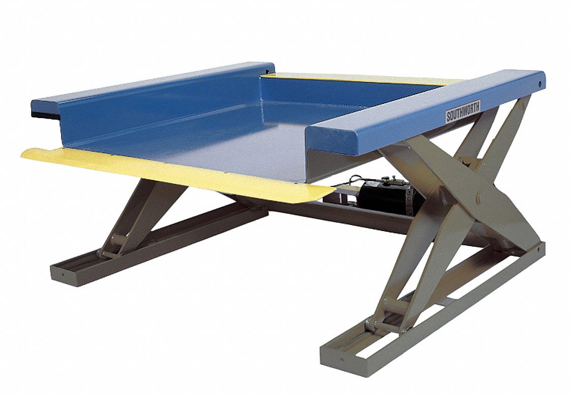 Scissor Lift Table: 2,000 lb Load Capacity, 48 in Platform Lg, 50 in Platform Wd