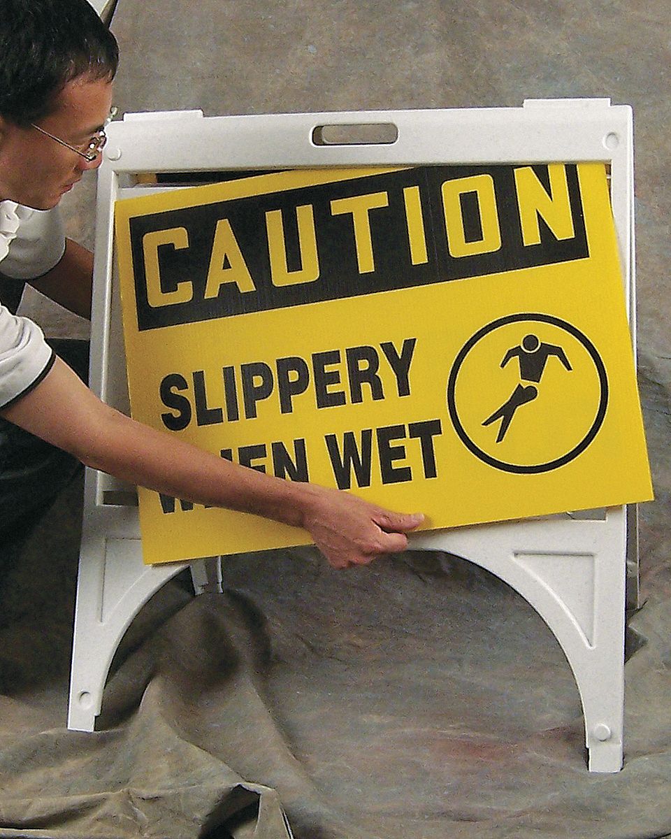 Sign Stand For Changeable Quik Signs: Rigid, 18 in x 24 in Compatible Sign Size, 4 Legs, 30 1/2 in