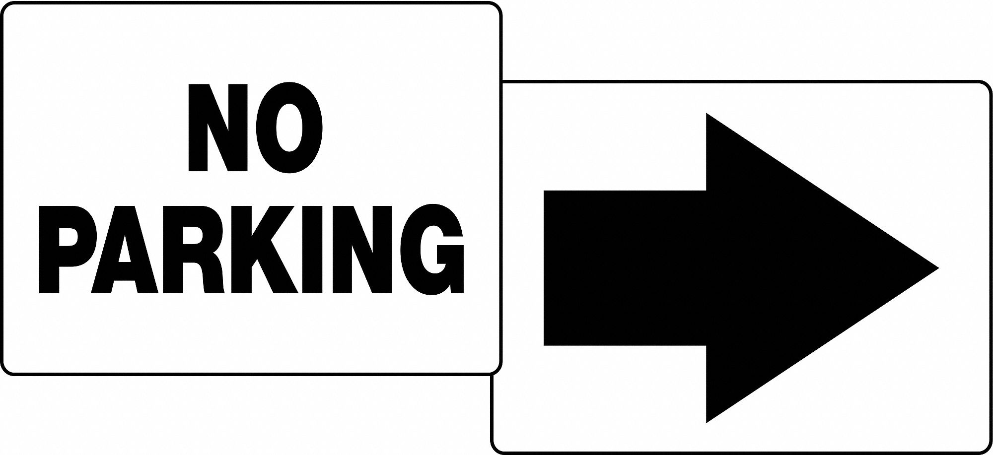 Parking Sign,18 x 24In,BK/WHT,No PRKG