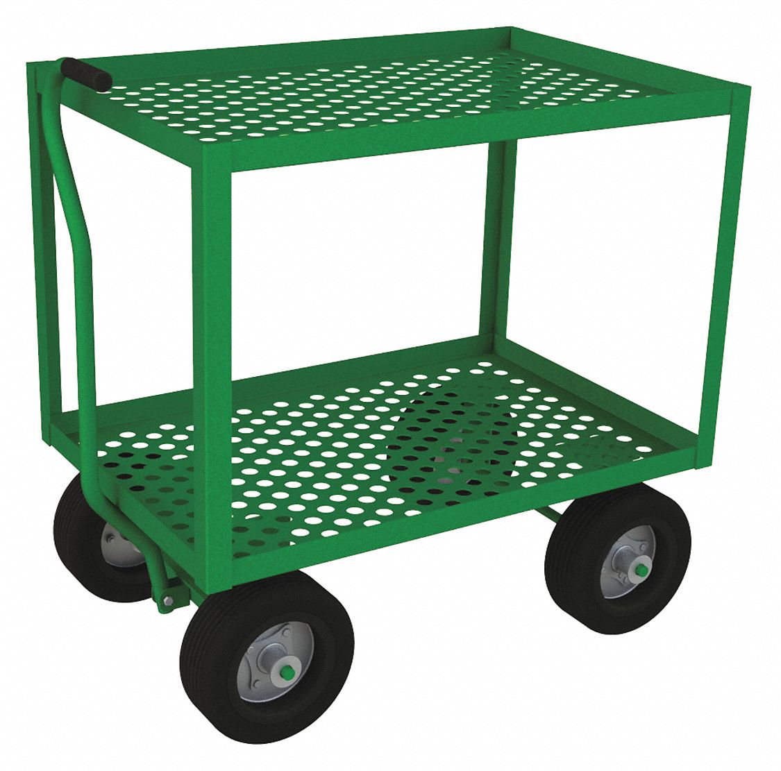 Wagon Truck with Flow-Through Lipped Metal Deck: 1, 000 lb Load Capacity, Green