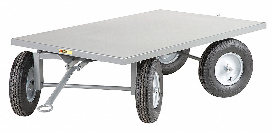 Four Wheel Steer Industrial Trailer: 2,000 lb Load Capacity, 60 inx36 inx19 in, Steel