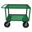 Flow-Through Utility Carts with Perforated Lipped Metal Shelves