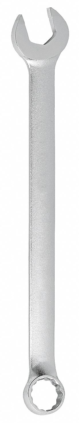 Combination Wrench: Alloy Steel, Satin, 9 mm Head Size, 5 5/8 in Overall Lg, Offset