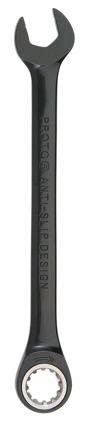 Combination Wrench: Alloy Steel, Black Chrome, 8 mm Head Size, 5 1/2 in Overall Lg, Offset