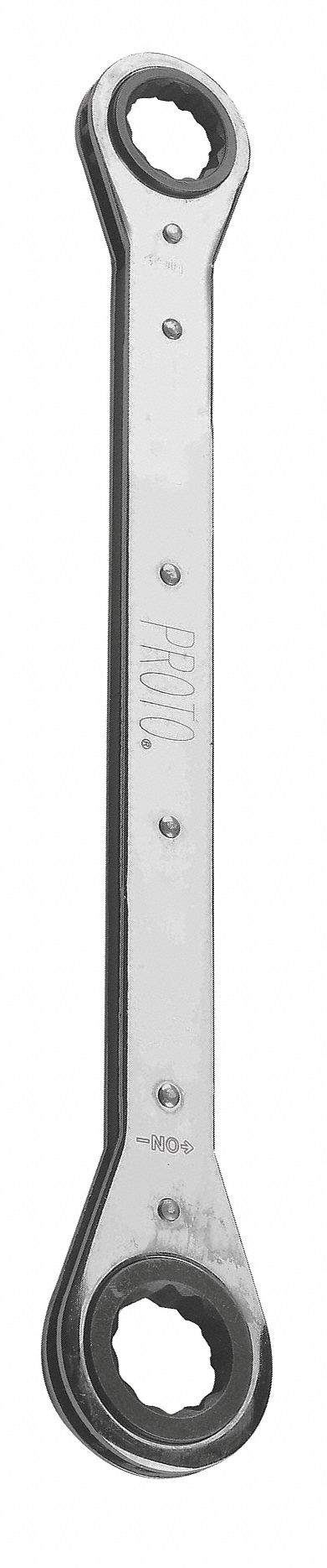 Box End Wrench: Chrome, 1/4 in_5/16 in Head Size, 4 1/2 in Overall Lg, Std, Straight