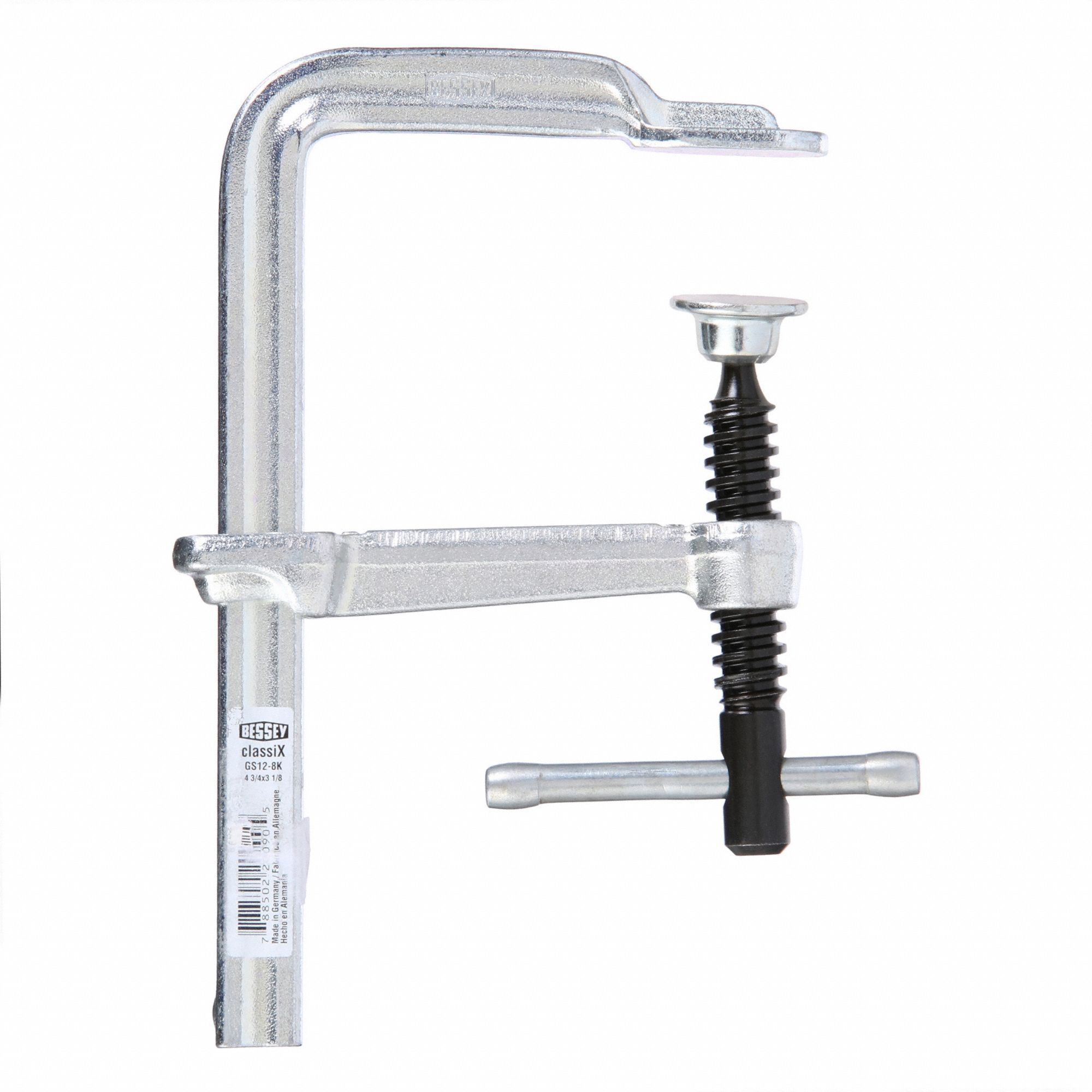 Bar Clamp: Light Duty, Sliding T Handle, 4 in Jaw Opening - Max, 550 lb Clamping Force
