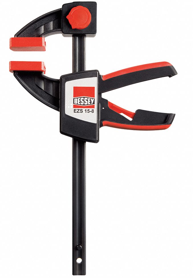 Bar Clamp/Spreader: Soft-Touch Smooth, 6 in Max Jaw Opening, 6 1/2 in to 14 in, One Handed