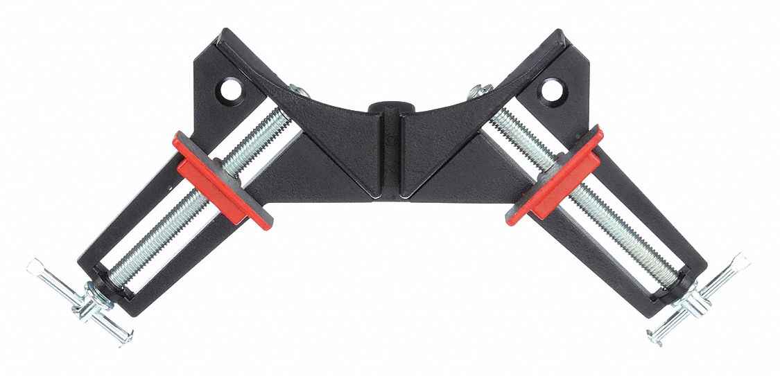 Angle Clamp: 3 in Miter Capacity, 2 1/2 in Jaw Wd, 1/2 in Jaw Ht, 1/2 in Throat Dp, Die Cast
