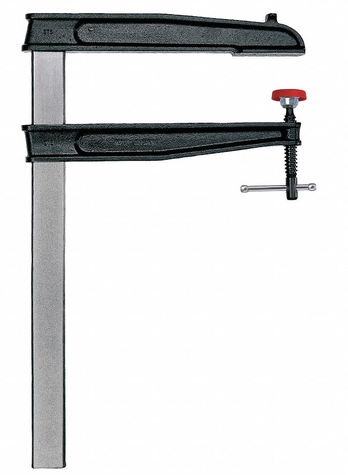 BESSEY Sliding Arm Bar Clamp Deep Reach, Flat Rail, 24 in Opening (In