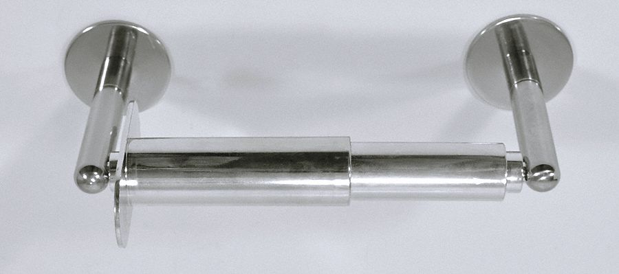 Toilet Paper Holder: Std Core, Horizontal Single Roll, Double Post Holder, Stainless Steel