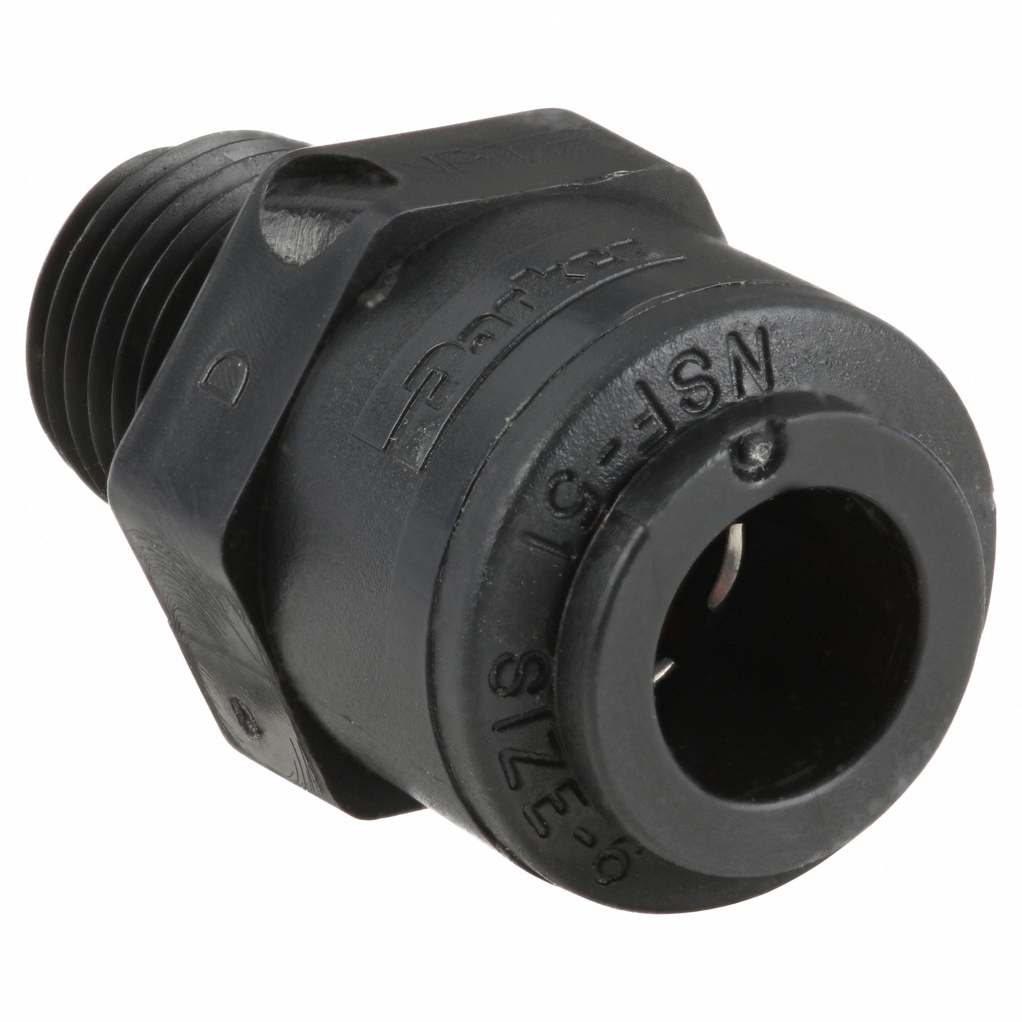 CHECK VALVE, POPPET, INLINE VALVE BODY, ⅜ IN PIPE, PUSH X MNPT, PVDF, FEMALE, PUSH