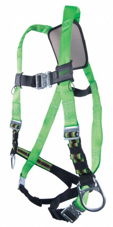 Miller by Honeywell P950FDQC-7/UGN DuraFlex Python Full-Body Ultra Harnesses with Front/Side D-Rings Green Sperian Protection Group Universal 