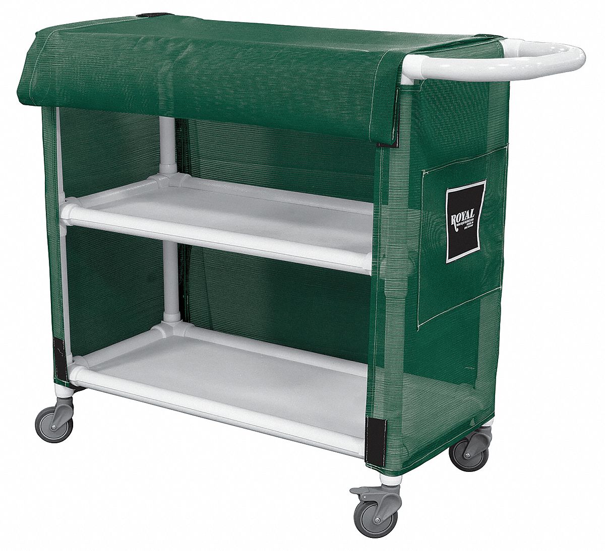 PVC LINEN CART,32",2 SHELF,GREEN