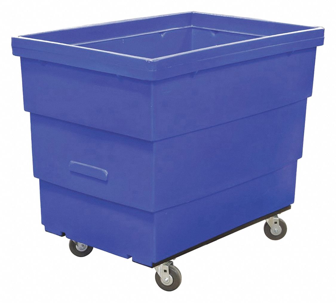 HIGH-MANEUVERABILITY CUBE TRUCK, 14.4 CU FT CAPACITY, 4 SWIVEL, STANDARD, HDPE, BLUE
