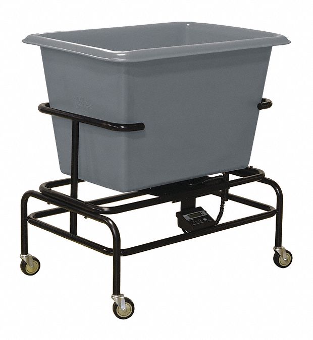 CUBE TRUCK WITH BUILT-IN SCALE, 6.7 CU FT CAPACITY, 4 SWIVEL, GREY