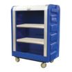 Roll-Top Plastic Security Carts with Fixed Shelves