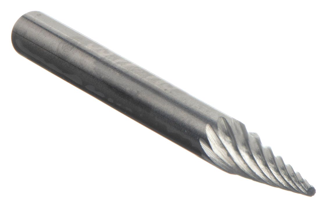 CARBIDE BUR,POINTED CONE,1/8