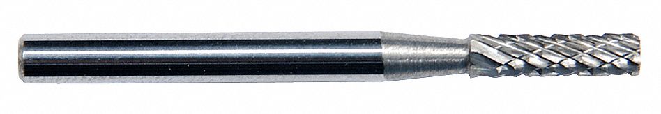 Carbide Bur: Cylinder, SA-11, Double Cut, 1/8" x 1/2" Head, 1/4" Shank