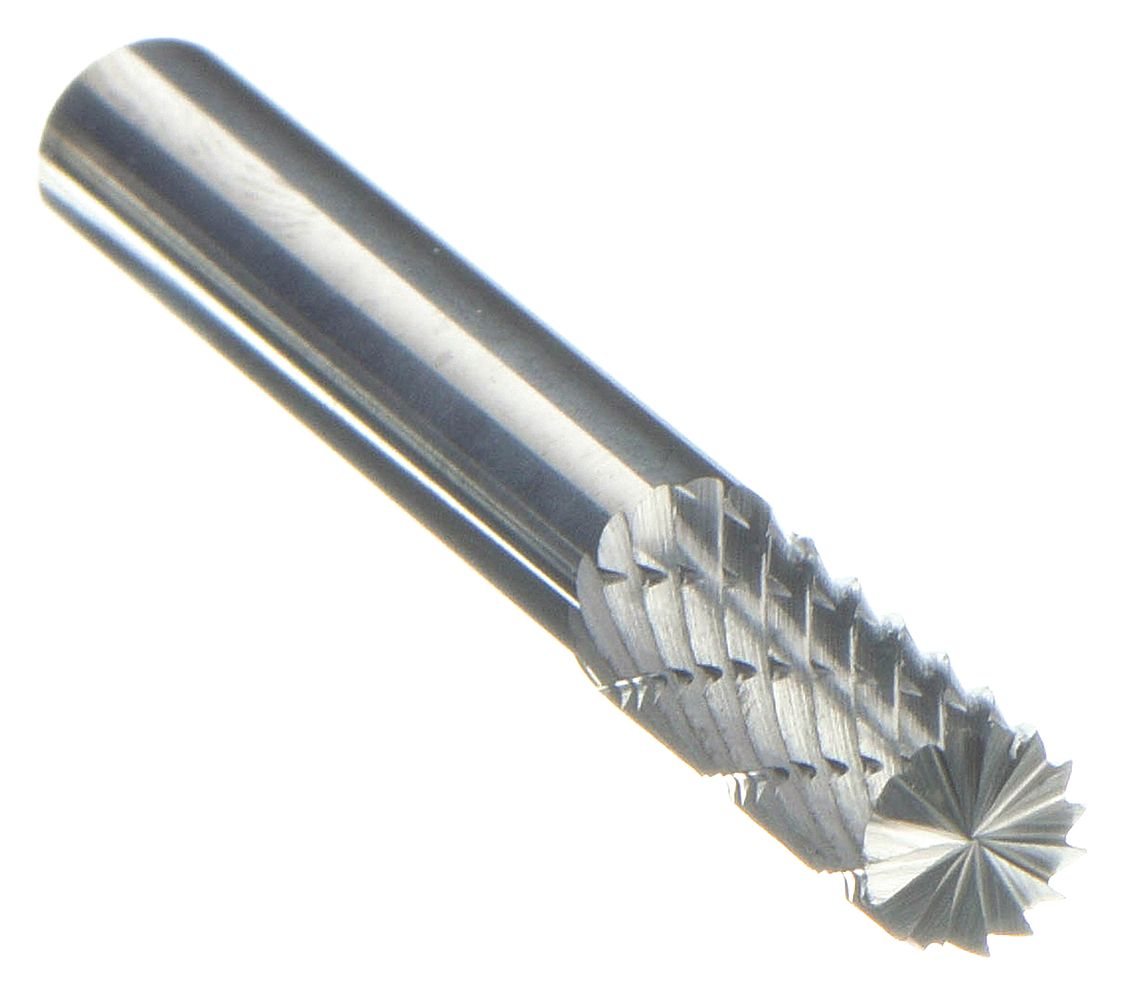 Cylinder Bur SB, Flat End, 1/4", Carbide