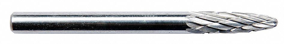 Carbide Bur: Ball-Nosed Tree, SF-1, Double Cut, 1/4" x 5/8" Head, 1/4" Shank