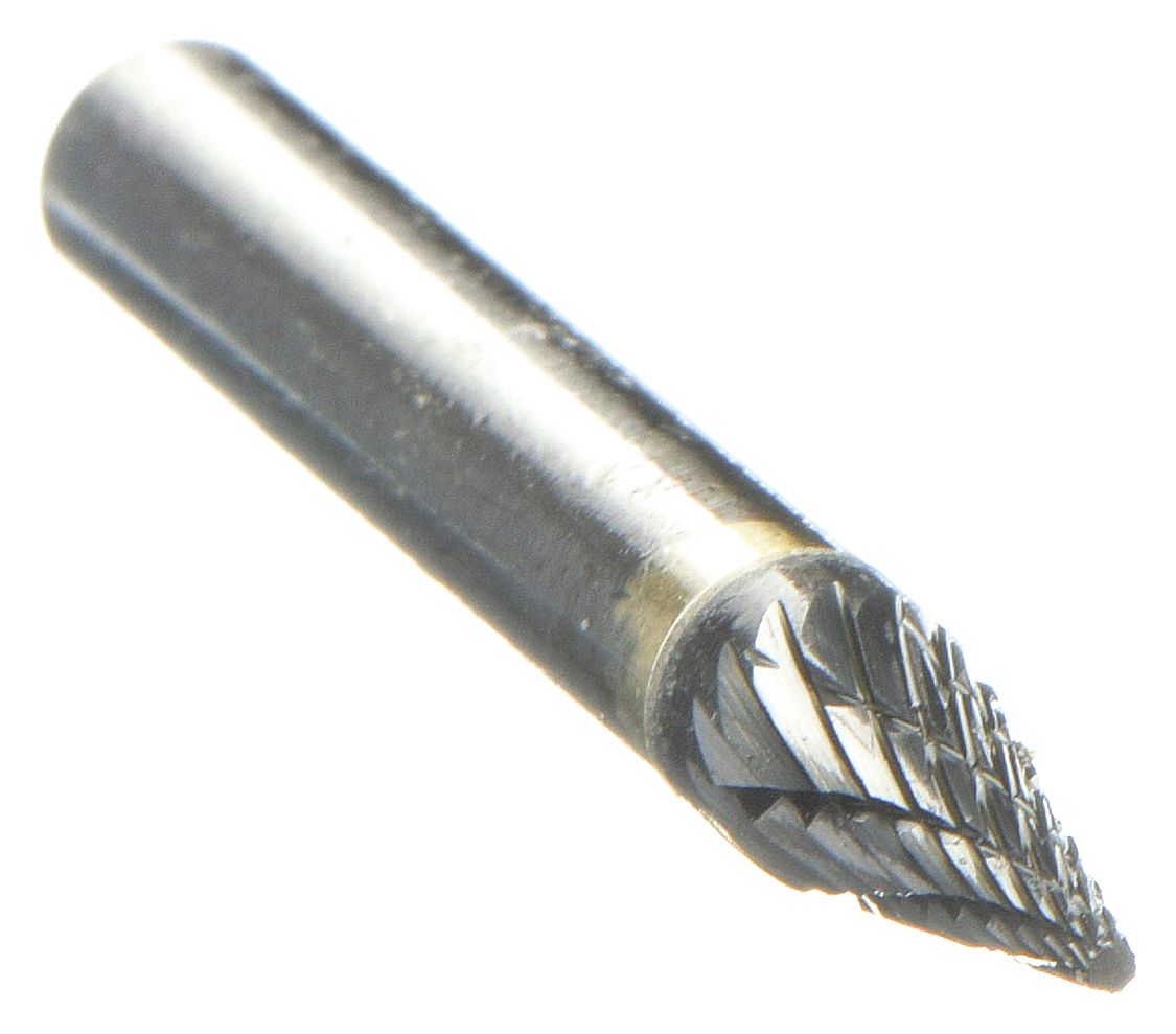 CARBIDE BUR,POINTED CONE,1/4