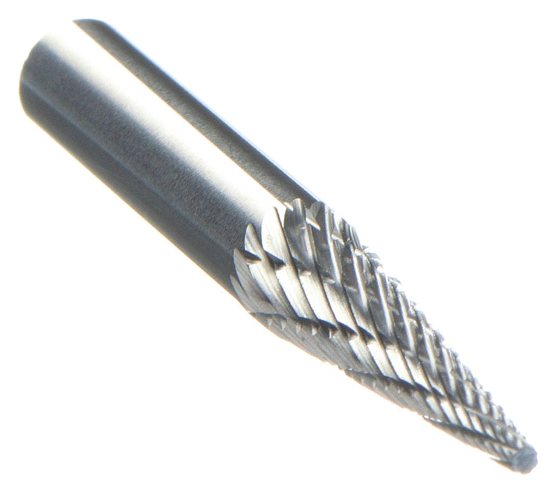 CARBIDE BUR,POINTED CONE,1/4