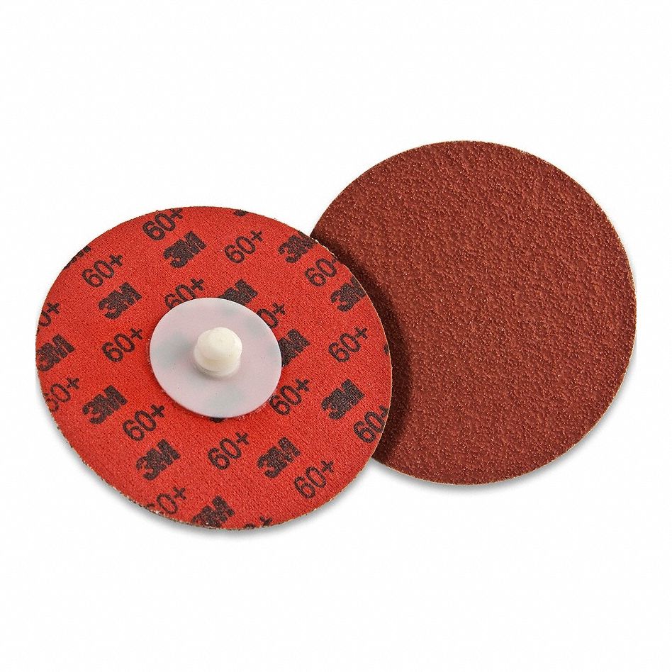 Quick-Change Sanding Disc: TR, 1-1/2", Ceramic, 60 Grit, YF Wt Polyester, 984F, 50 PK