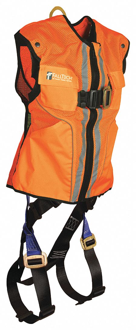 FALLTECH Full Body Harness, 425 lb, Orange - L/XL - 19F349|G7015LXO ...