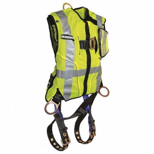 FALLTECH Full Body Harness, 425 lb, Lime - L/XL - 19F351|G7018LXL ...