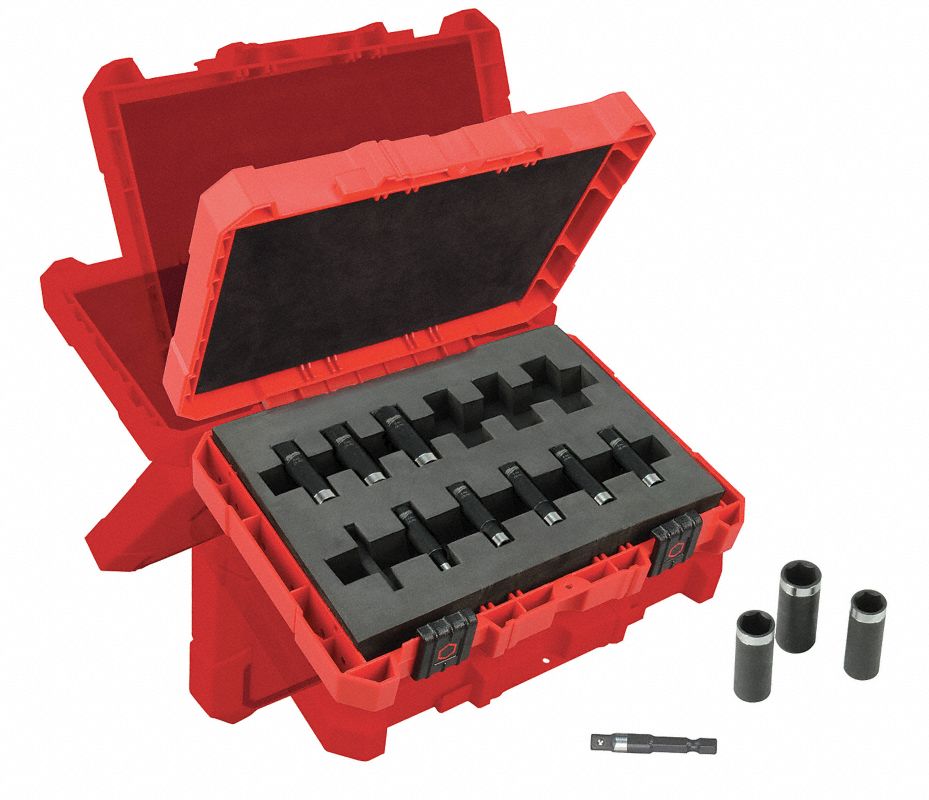 MILWAUKEE Juego de Dados de Impacto1/4" Métrico Óxido Negro/Acero