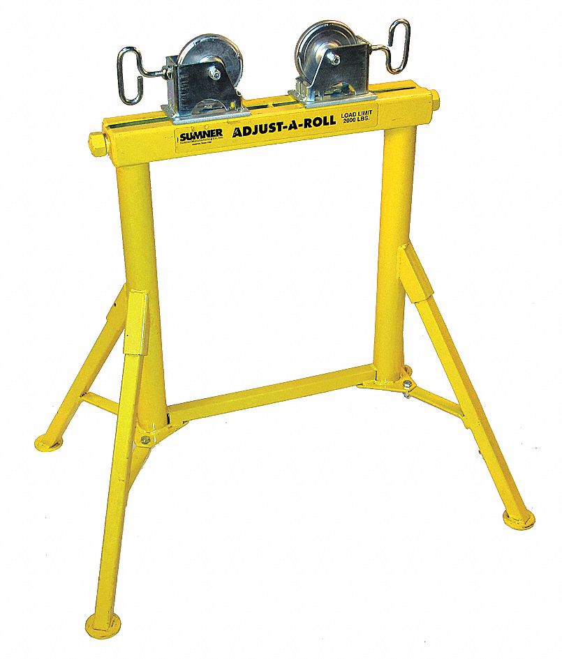 SUMNER Roller Head Pipe Stand, 1/2 to 36 in Pipe Capacity, 31 in