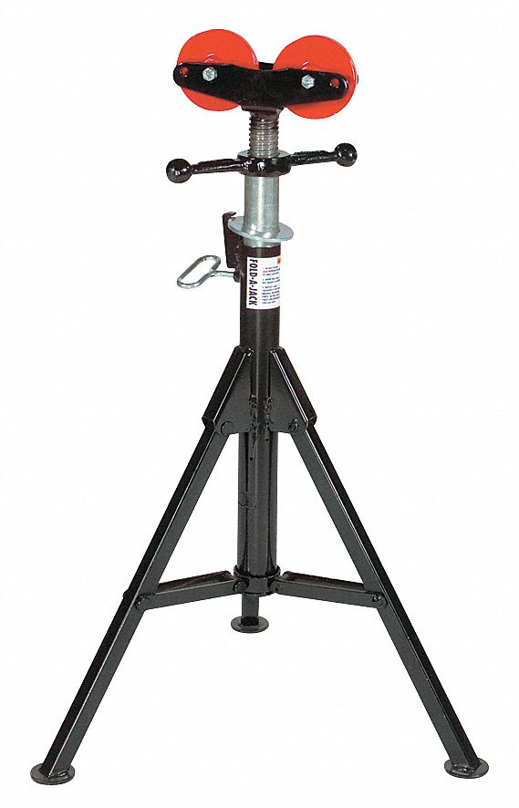 SUMNER Roller Head Pipe Stand, 24" Pipe Capacity, 28" to 49" Overall