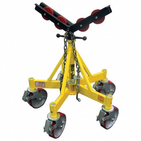 SUMNER Roller Head Pipe Stand Roller V Head, 2,500 lb Max Load Capacity, Rigid Leg, Metal