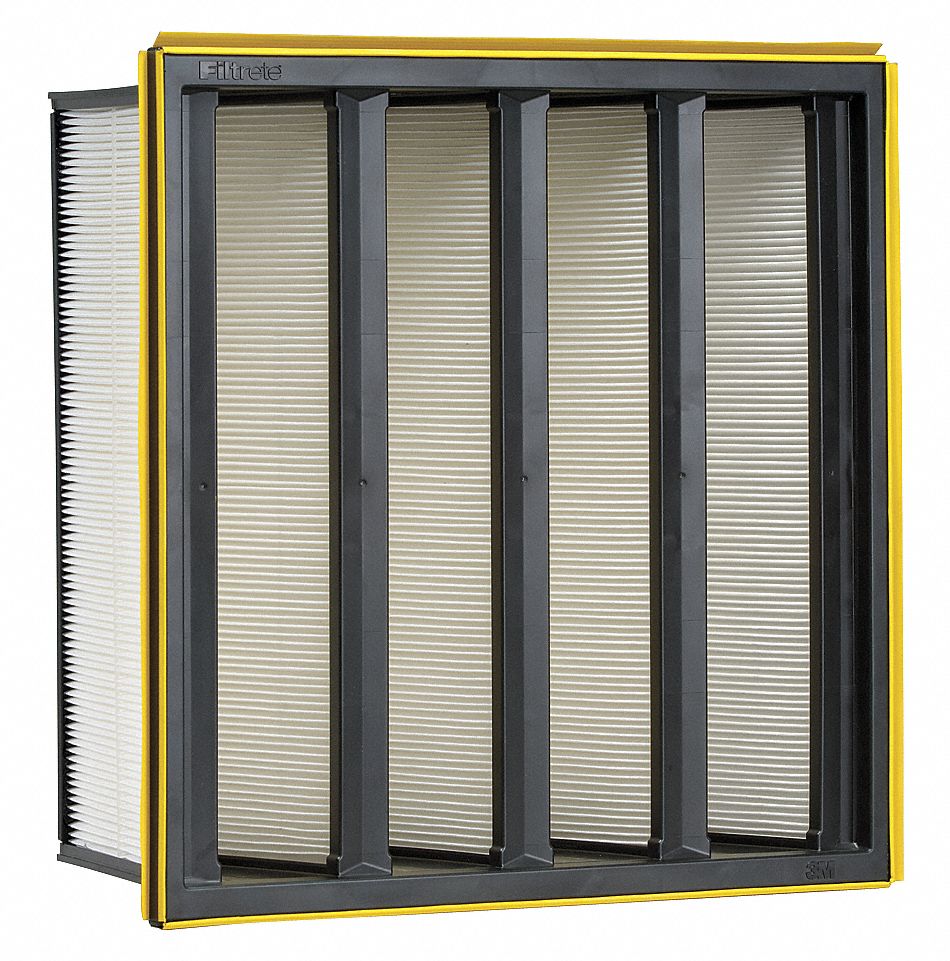 VBank Air Filter, 12x24x12, MERV 16, Synthetic, Number of Vs 4 Grainger