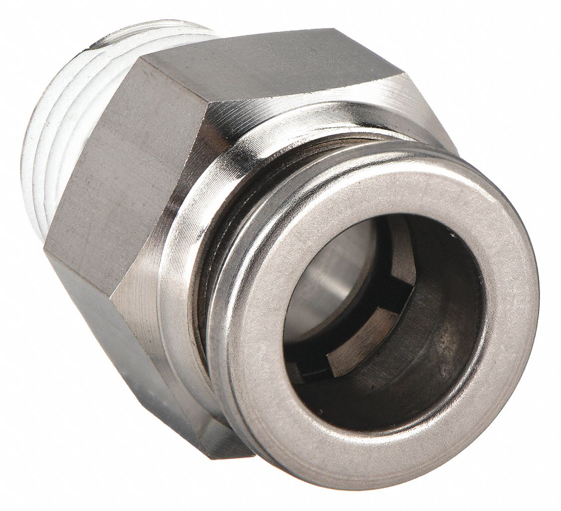 MALE ADAPTER: 316 STAINLESS STEEL, PUSH-TO-CONNECT X MBSPT, FOR 8 MM TUBE OD, ⅛ IN PIPE