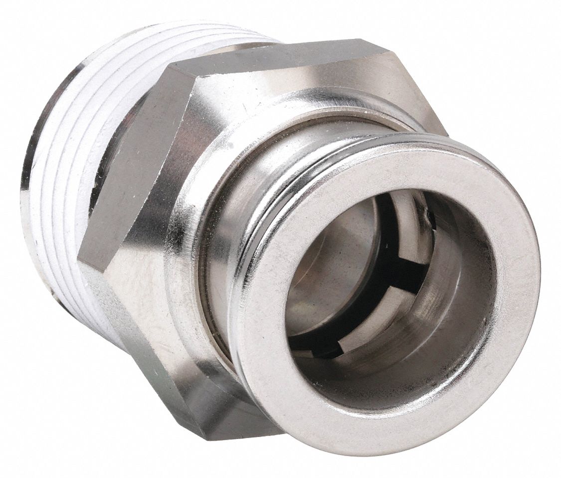 MALE ADAPTER: 316 STAINLESS STEEL, PUSH-TO-CONNECT X MNPT, FOR ½ IN TUBE OD, ½ IN PIPE