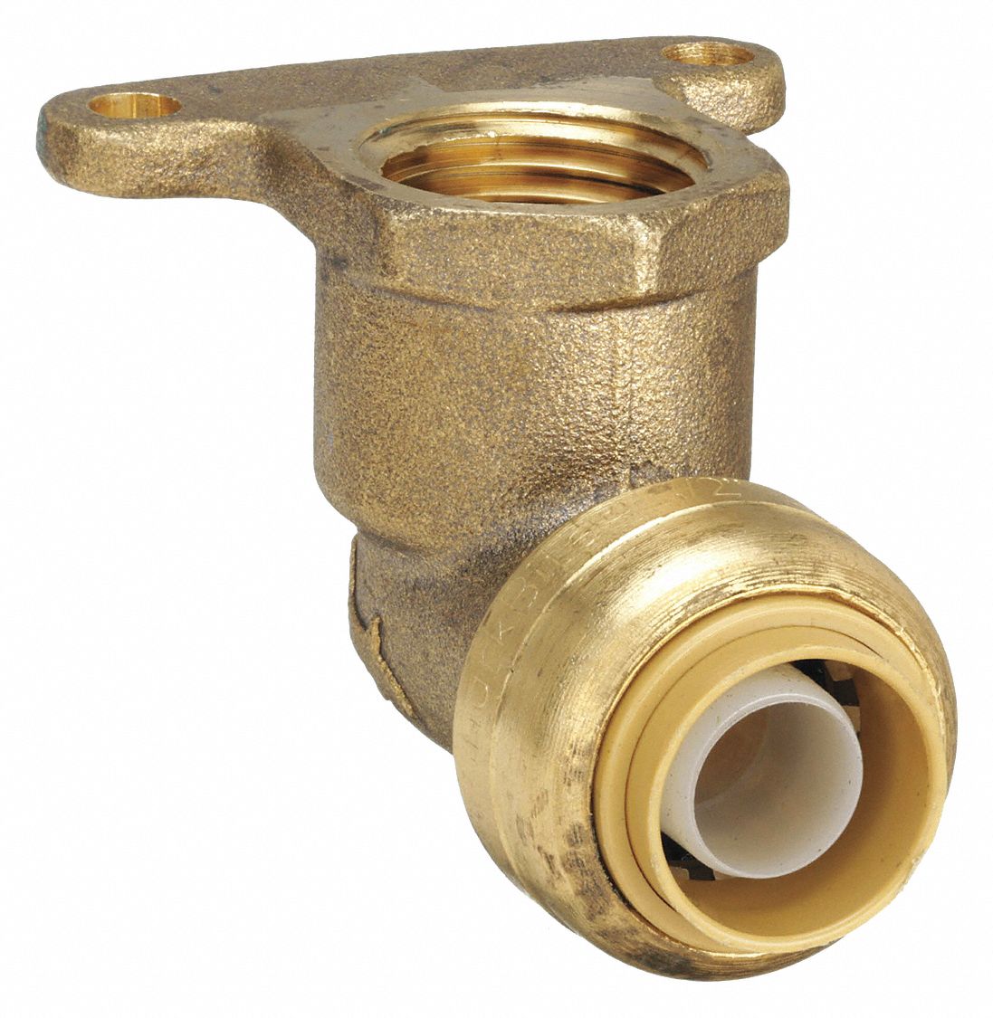 Push-Fit Elbow Fitting: 90° Elbow, 1/2 in OD x 1/2 in Pipe Size, Push-to-Connect x FNPT