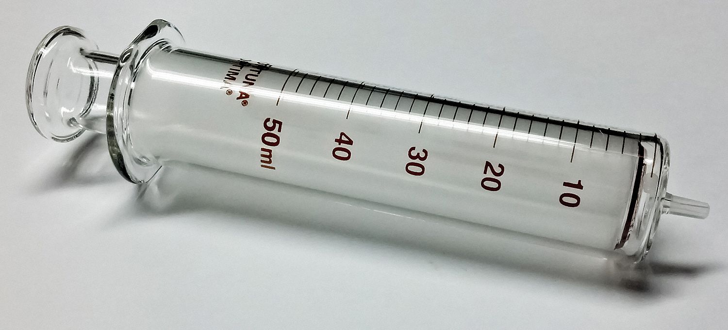 AIRTITE Reusable Glass Syringe, 50 mL Capacity, Replaceable Tip No