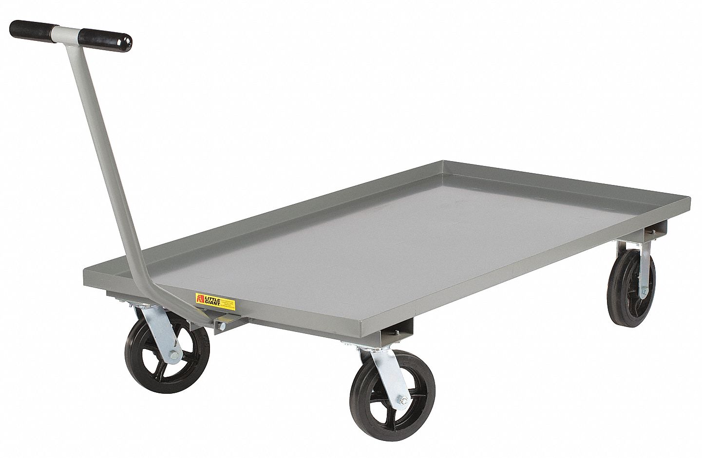 Wagon Truck with Lipped Metal Deck: 2, 000 lb Load Capacity, 72 inx30 inx16-1/2 in, Gray