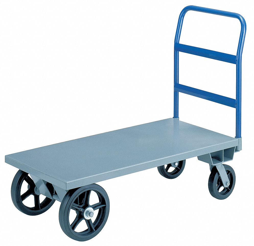 Steel-Deck Platform Truck: 3, 000 lb Load Capacity, 60 in x 36 in x 16-1/2 in, Rubber
