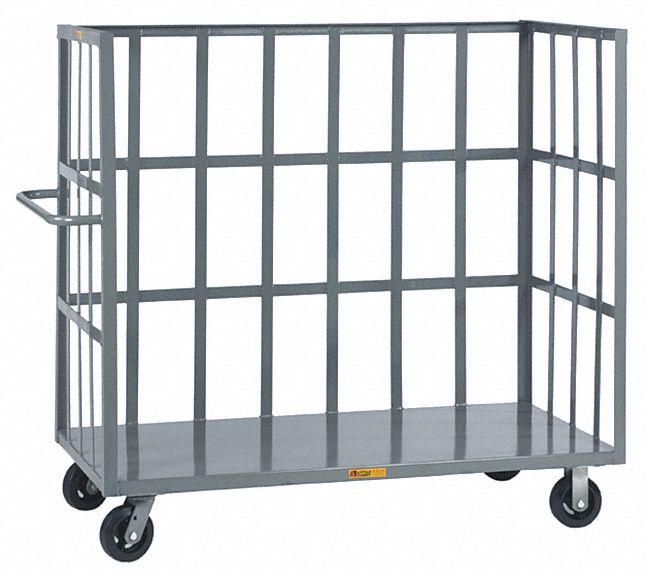 Single-Side-Access Slat-Wall Metal Stock Truck: 2, 000 lb Load Capacity, 60 inx24 in