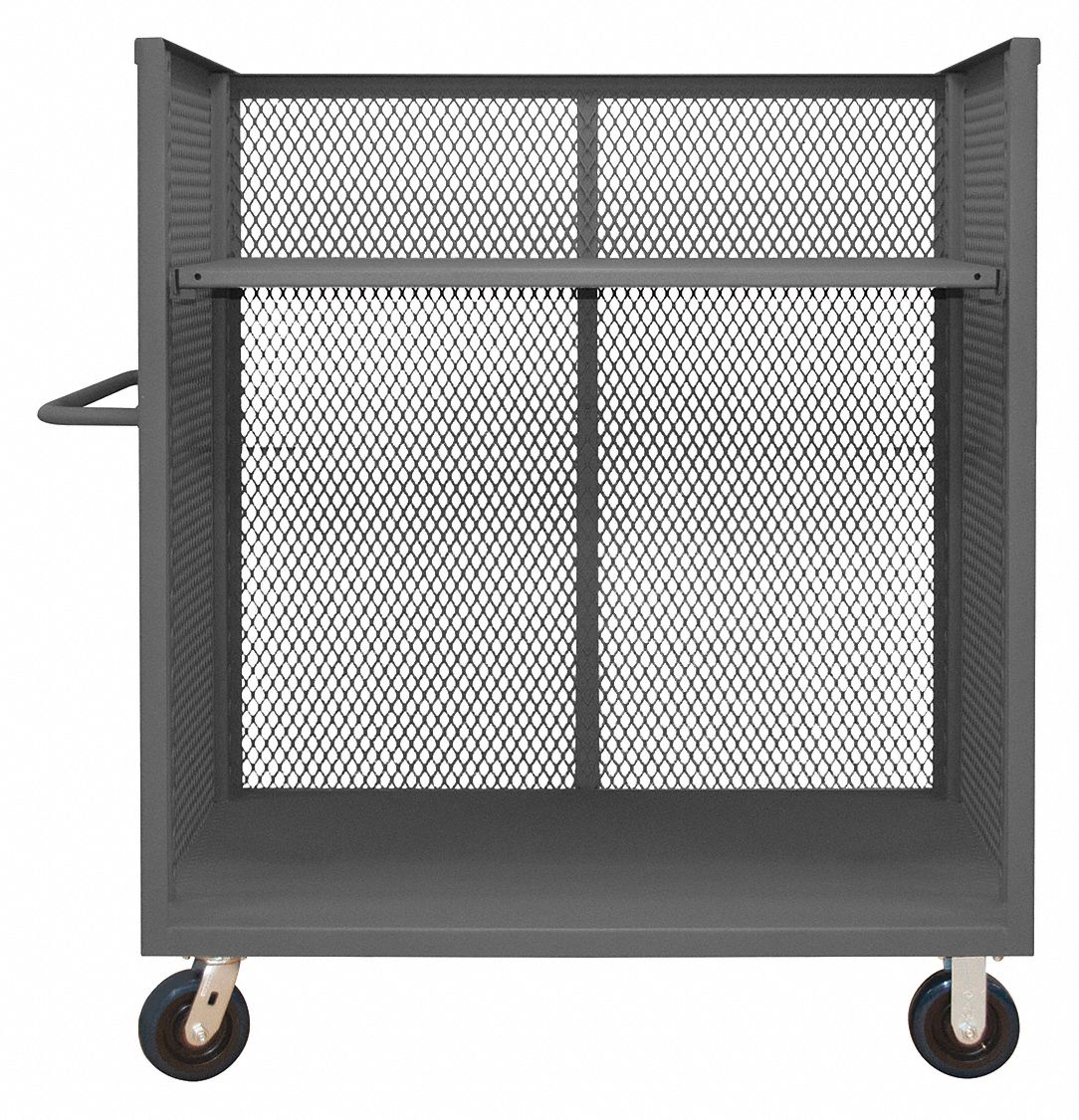 3 Sided Mesh Cart 1 Shelf 3600 lb.