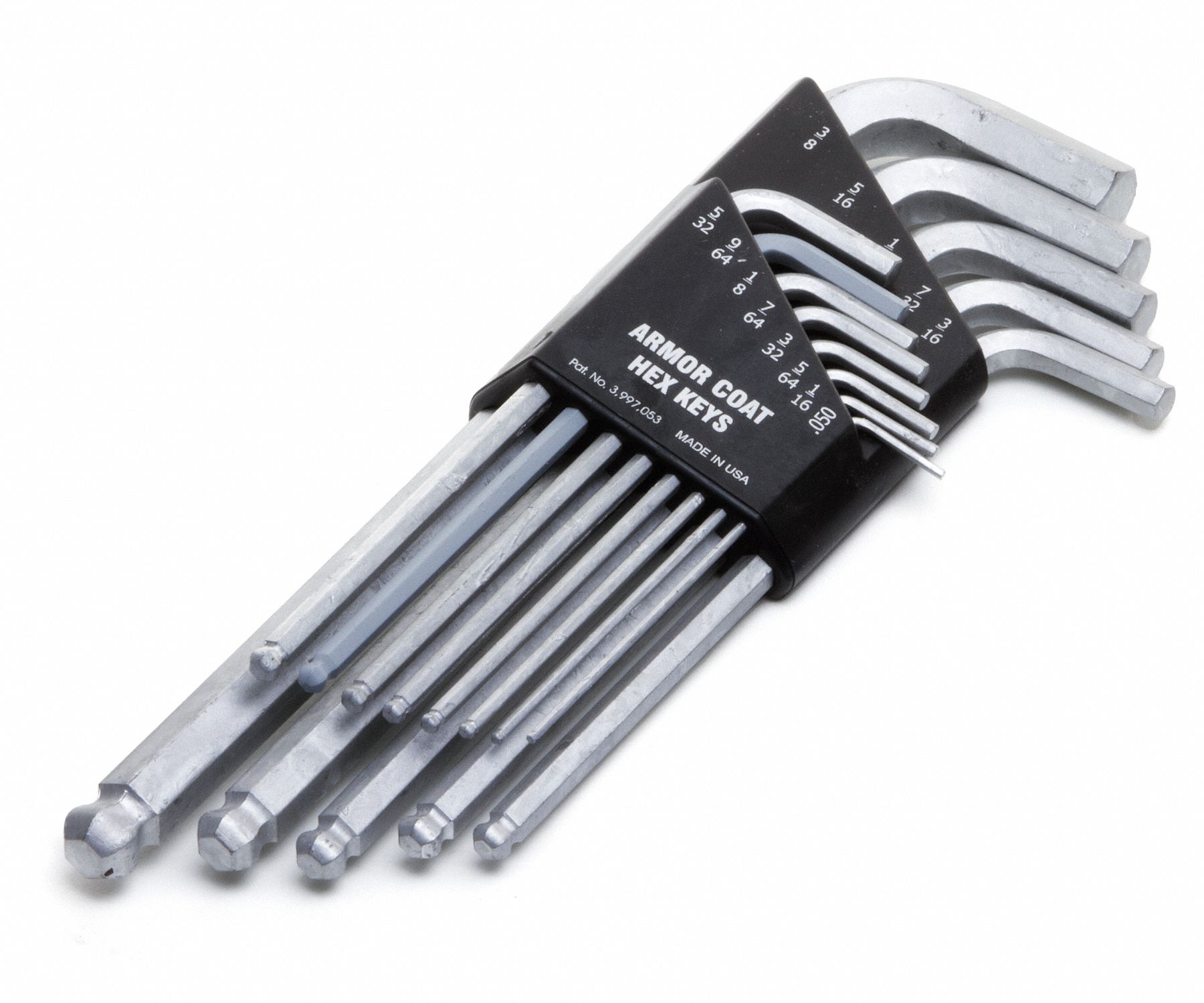 Alloy Steel Ball End L-Shaped SAE Hex Key Set, 2.81 to 6.81